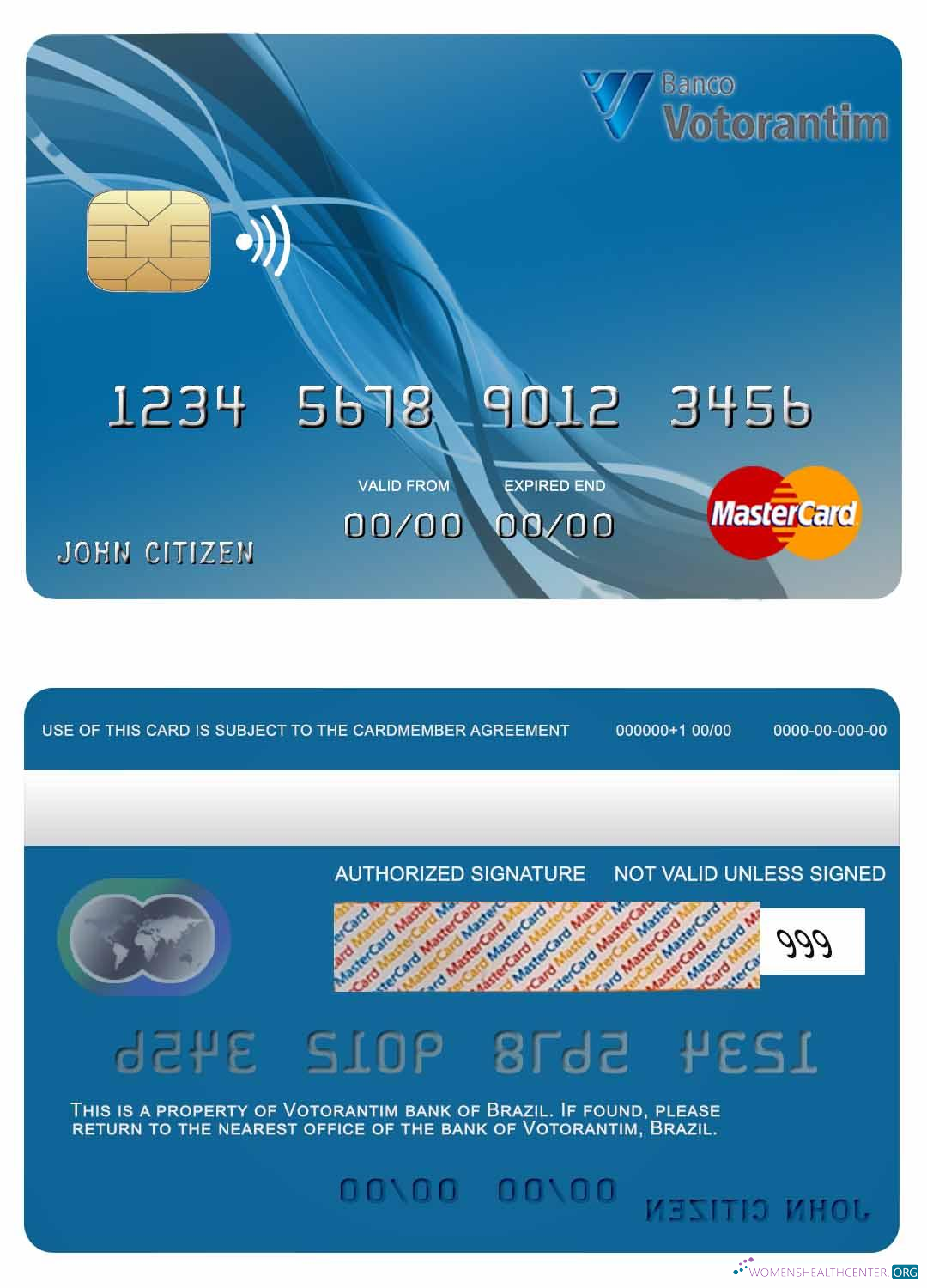 Download Brazil Votorantim bank mastercard Photoshop template